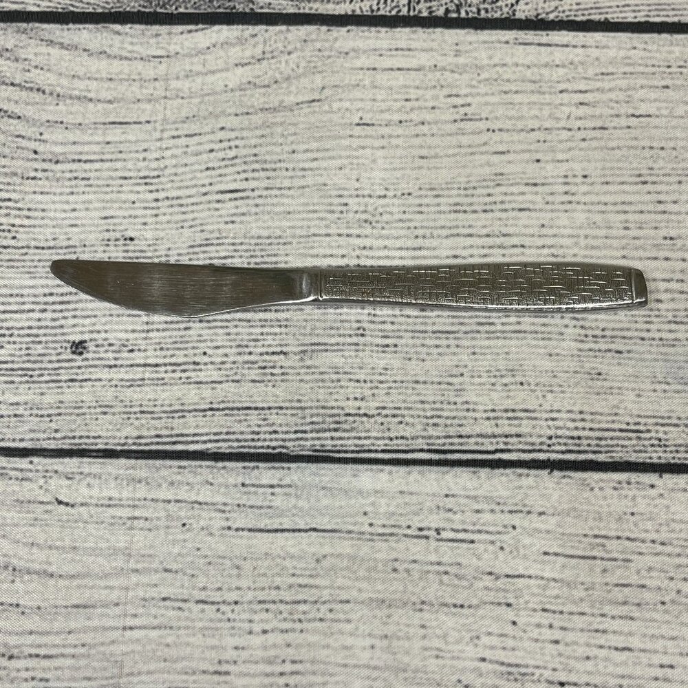 Vintage TWA Airline Stainless Steel Basketweave Table Knife 7"